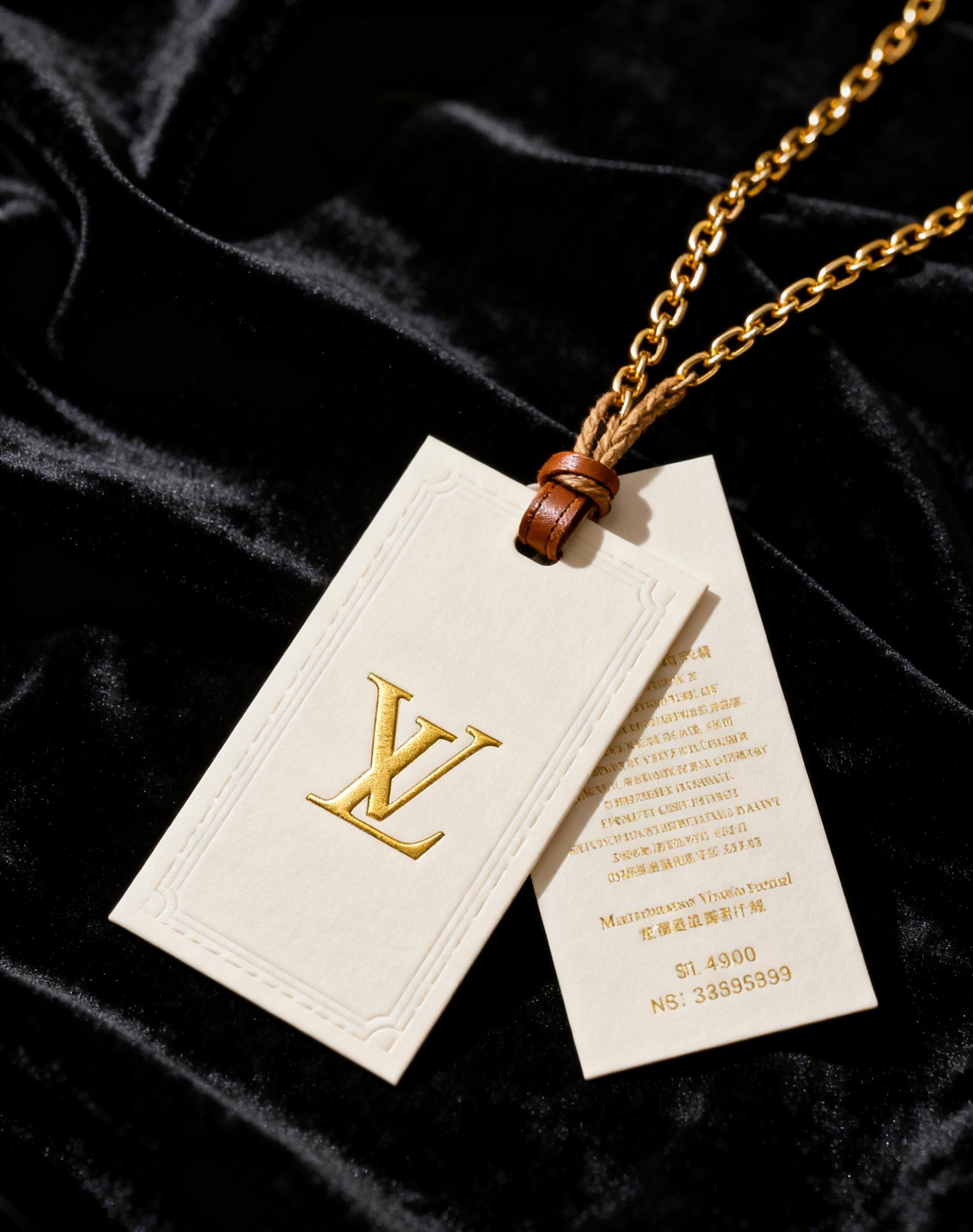 Premium swing tag with gold foil details